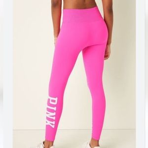 NWT! Victoria's Secret PINK ACTIVE Seamless High Waist Leggings XXL Barbie Pink